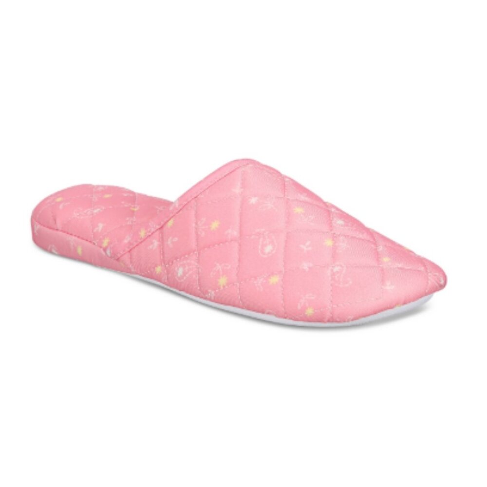 NWT Charter Club Women's Quilted Paisley Floral Slippers Pink Paisley